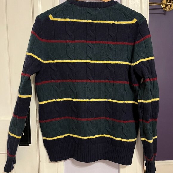 Brooks Brothers Archive Cable Striped Sweater in Wool - Men's Medium - Picture 2 of 3